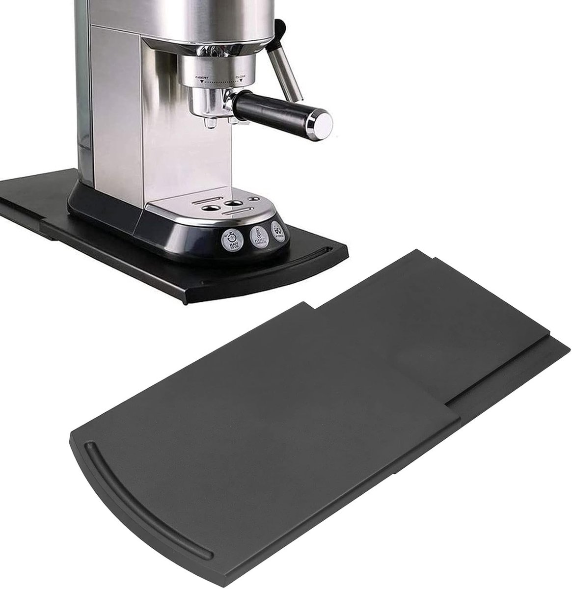 Koffiemachine mat - uitbreidbaar en mobiel - zwart - perfect voor onder keukenkasten - ShopVlot