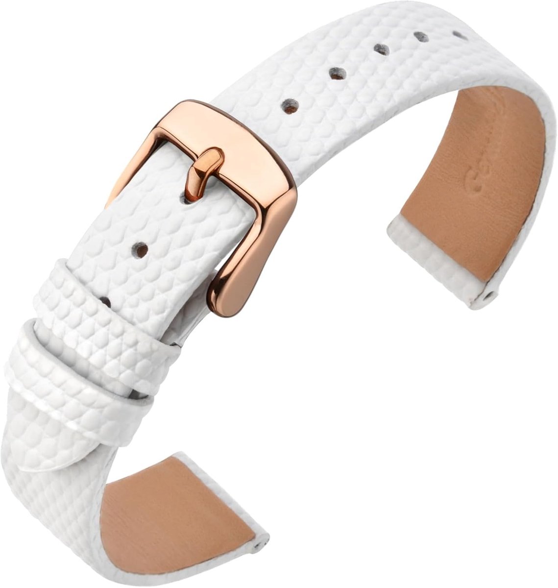 Horlogeband 12mm/14mm/16mm/18mm/20mm - Leer - Hagedisembossed - Elegante vervangband voor dames - ShopVlot