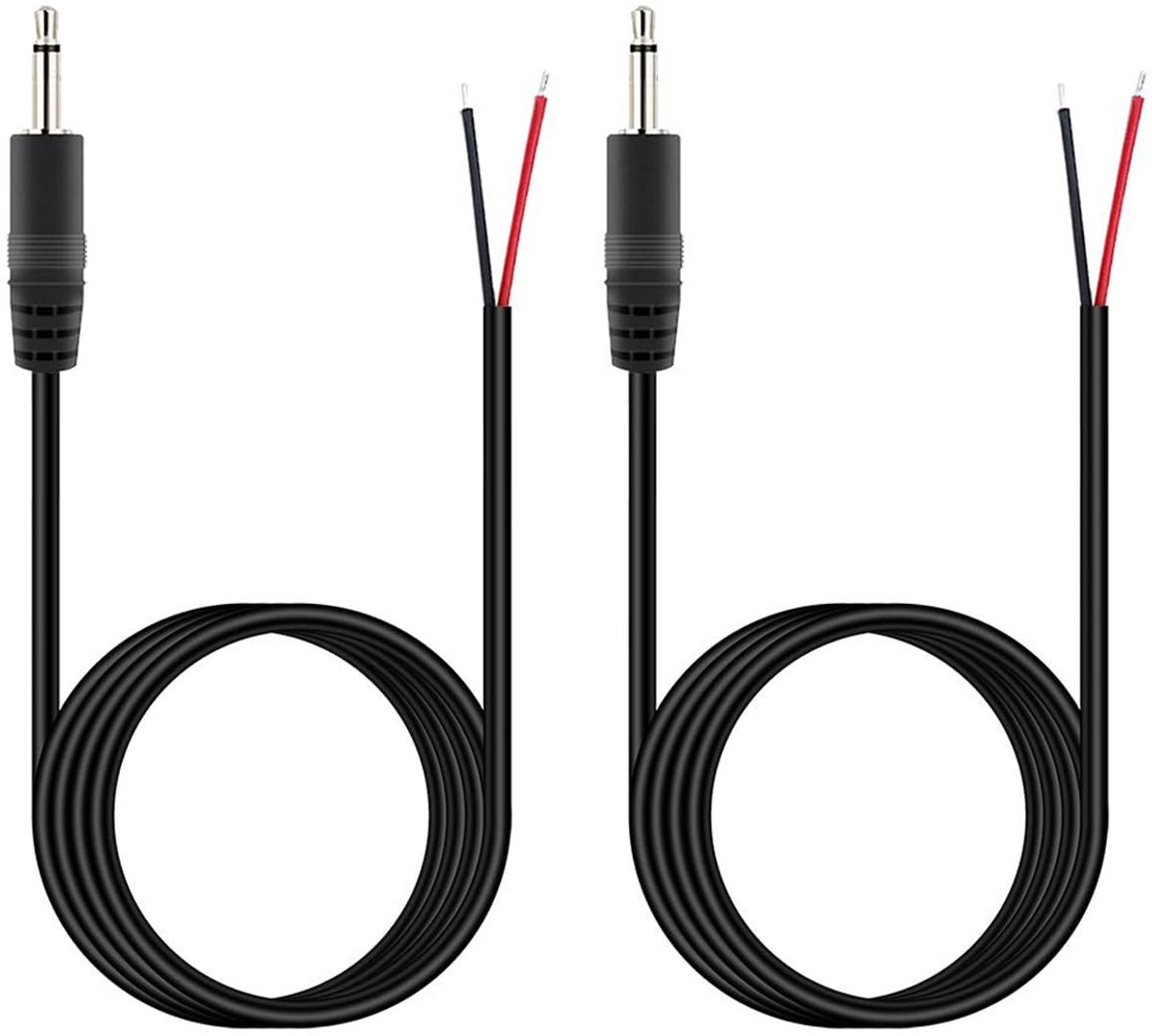 Audio kabel 1,5m 3,5mm male plug - 2-polig mono - open uiteinde - vervangingskabel voor audioapparatuur - ShopVlot