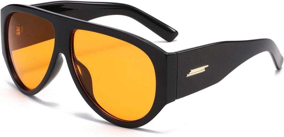 Zonnebril retro aviator - grote thick frame - vintage 70s stijl - UV400 bescherming - ShopVlot