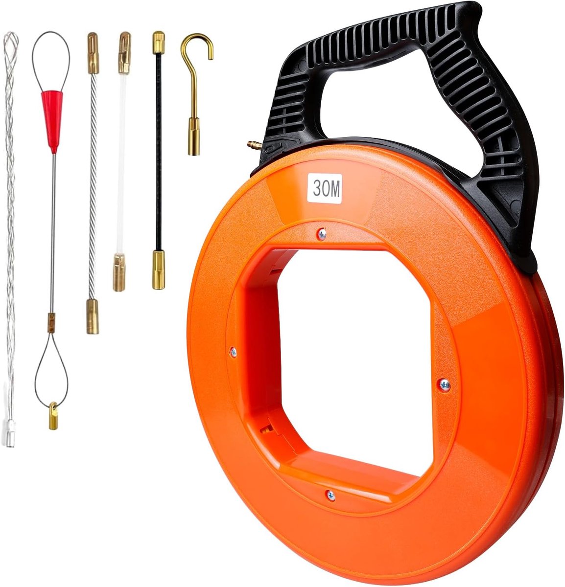 Kabelintrekhulp 30 m - kunststof behuizing - 360° rotatie - eenvoudig kabelleggen - ShopVlot