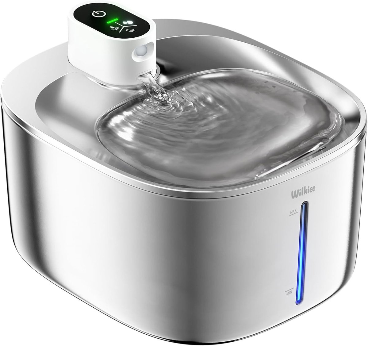 Waterfontein voor katten - RVS - 4,1 l - Draadloze en Batterijgevoede Waterdispenser - Voor Katten en Honden