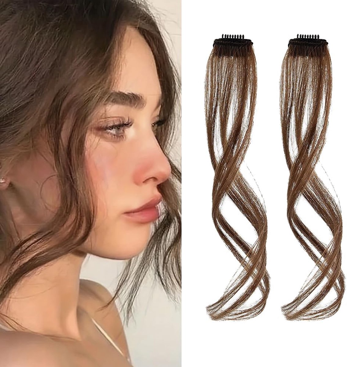 Pony haarstukje 35 cm - synthetische pony - zijdelingse franjes - eenvoudig te bevestigen - ShopVlot