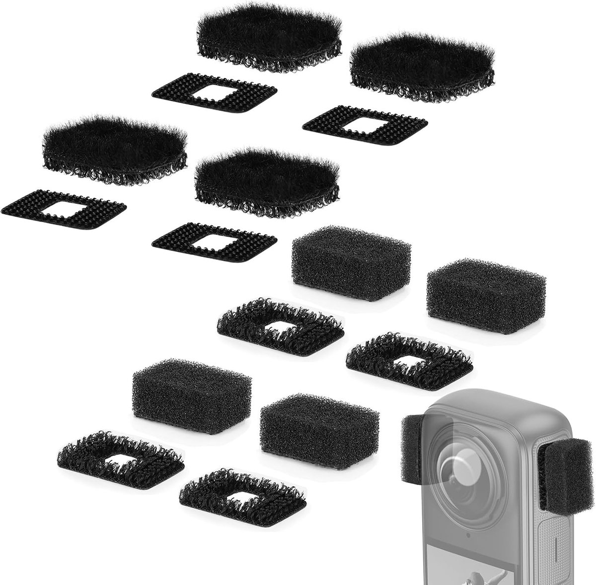 Microfoonmuffen set van 4 - Schuimrubber cover - Windruis reductie - Eenvoudige installatie - ShopVlot