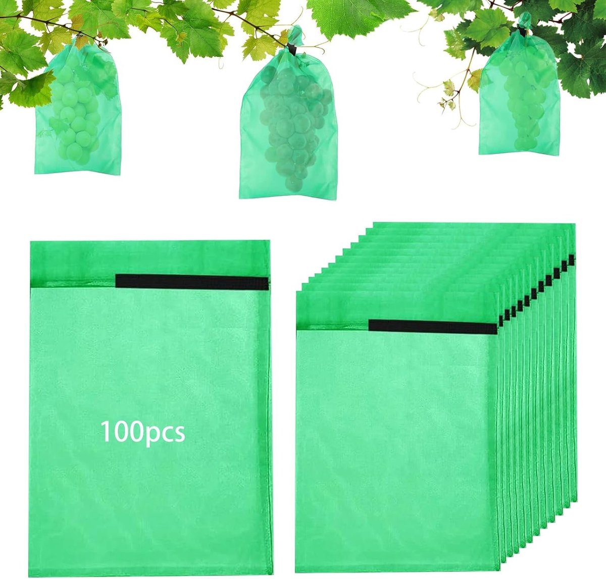 Druivenbeschermzakken - Wit - 20 x 30 cm - Ademend en Waterdoorlatend - Voor het Beschermen van Fruit