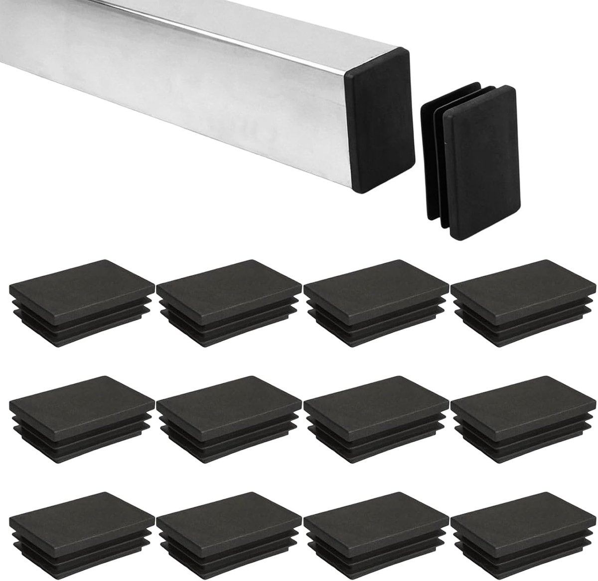 Buiseindkappen 40x60 mm - zwarte polyethyleen - krasbestendige bescherming - perfect voor meubels - ShopVlot
