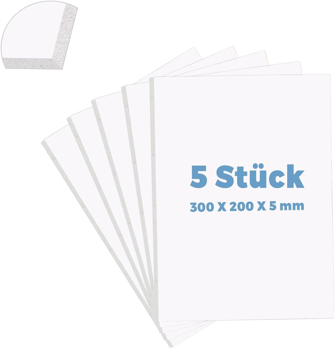 Foam platen 300 x 200 mm - PVC schuimplaten - 5 mm dik - ideaal voor DIY knutselprojecten - ShopVlot