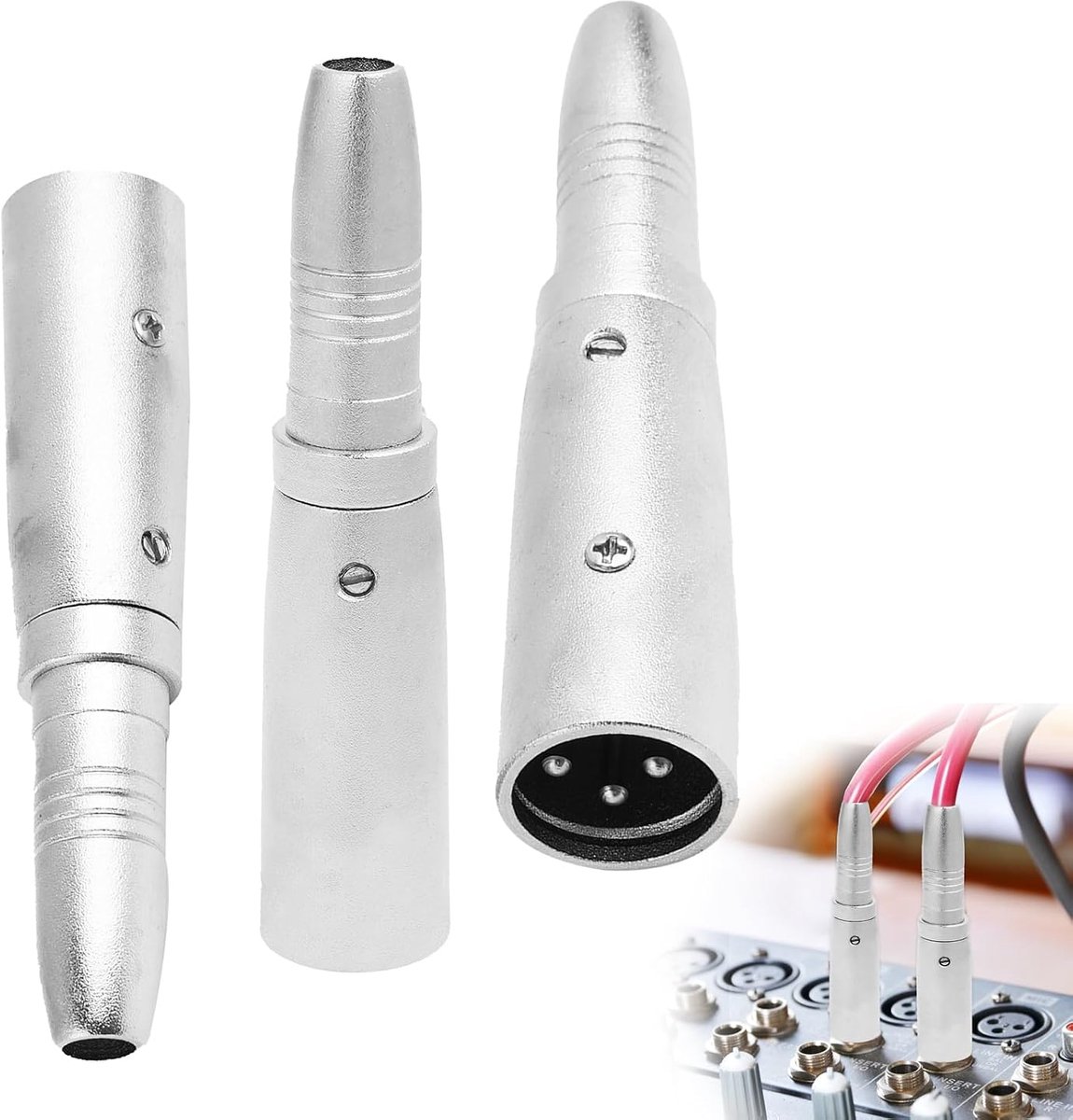 XLR plug naar 6.35mm jack adapter - 3-pins plug - robuust ontwerp - heldere audiotransmissie - ShopVlot
