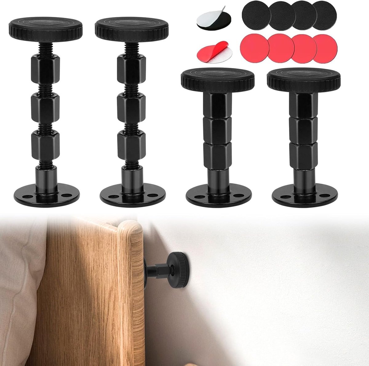 Bedstoppers 4 stuks - Verstelbaar 30-110 mm - Antischok - Stabiliteit voor bed en meubels - ShopVlot