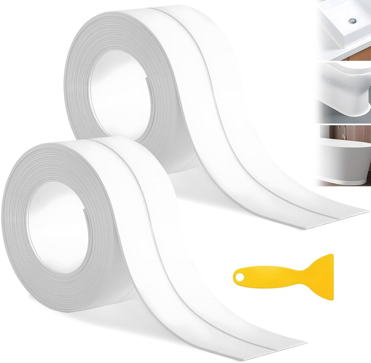Sealing tape 5 cm x 5 m - zelfklevend PVC - waterdicht - ideaal voor keuken en badkamer - ShopVlot
