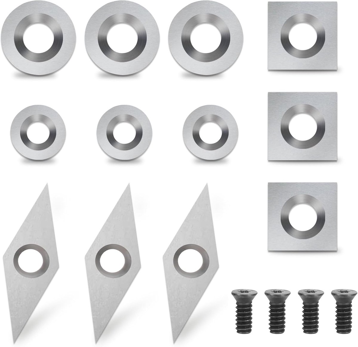 Carbide draaibank snij-inserts 12 stuks - indexeerbare inserts - multifunctionele bladen - ShopVlot