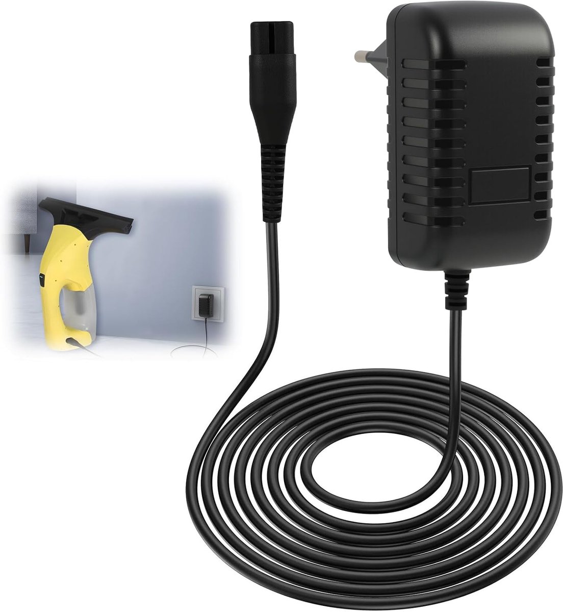 Oplader 5.5 V voor Kärcher raamreiniger - Netadapter met 1,5 m kabel - Breed compatibel met verschillende modellen - ShopVlot