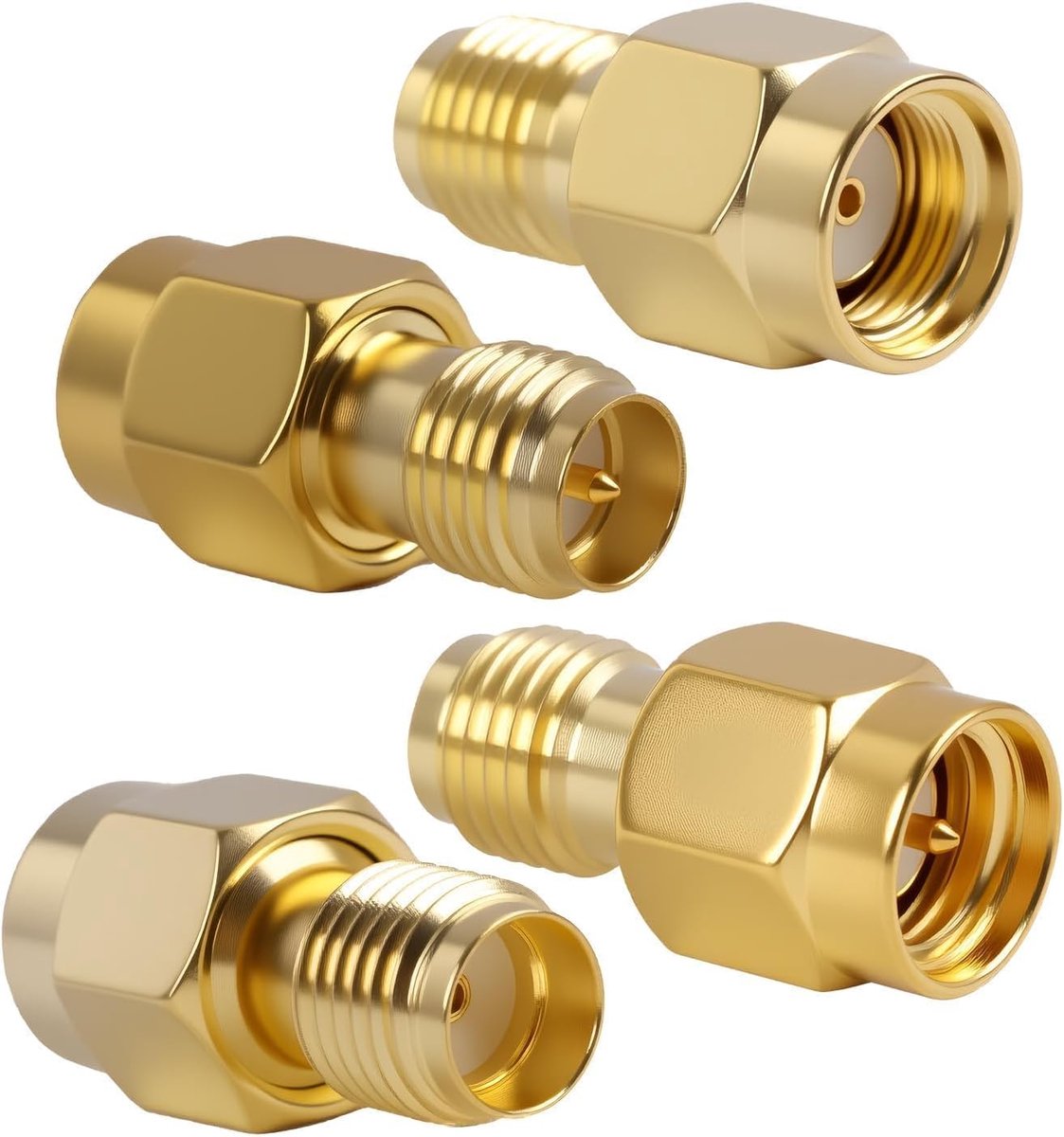 RF-adapter SMA naar RP-SMA - Goud, Mannelijk - Hoogprecisie - Verbindt antenne met router - ShopVlot