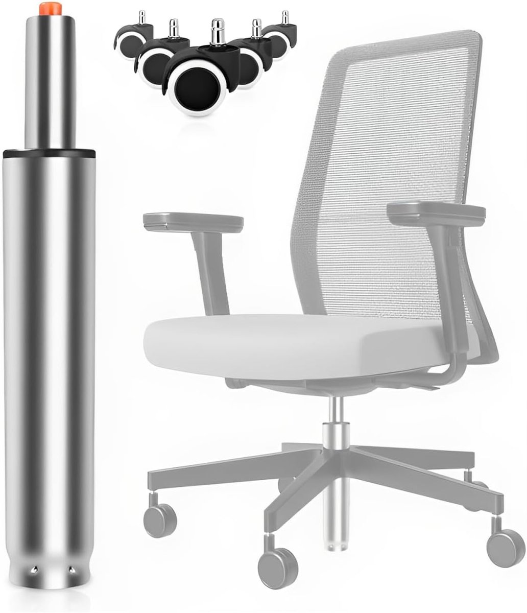 Gasveer bureaustoel 1000kg - 250mm-345mm - zilver - voor optimale zithoogte - ShopVlot