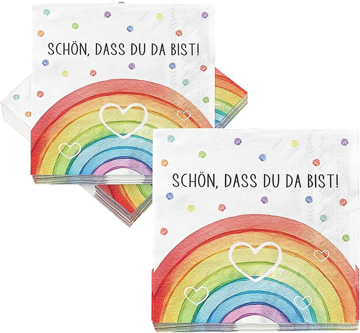 Servetten 40 stuks - 33 x 33 cm - gepersonaliseerd - Dass du da Bist print voor verjaardagsfeesten - ShopVlot