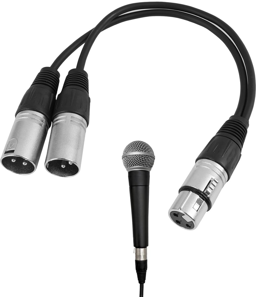 XLR Y-splitter kabel 0.3m - zilver met zuurstofvrij koper - ideaal voor studio-opnames - ShopVlot