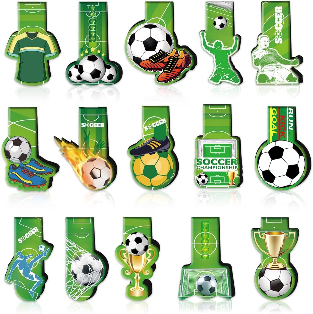 Magnetische boekenleggers voor kinderen - 15 unieke voetbal ontwerpen - perfect voor jongens en boekenliefhebbers - ShopVlot