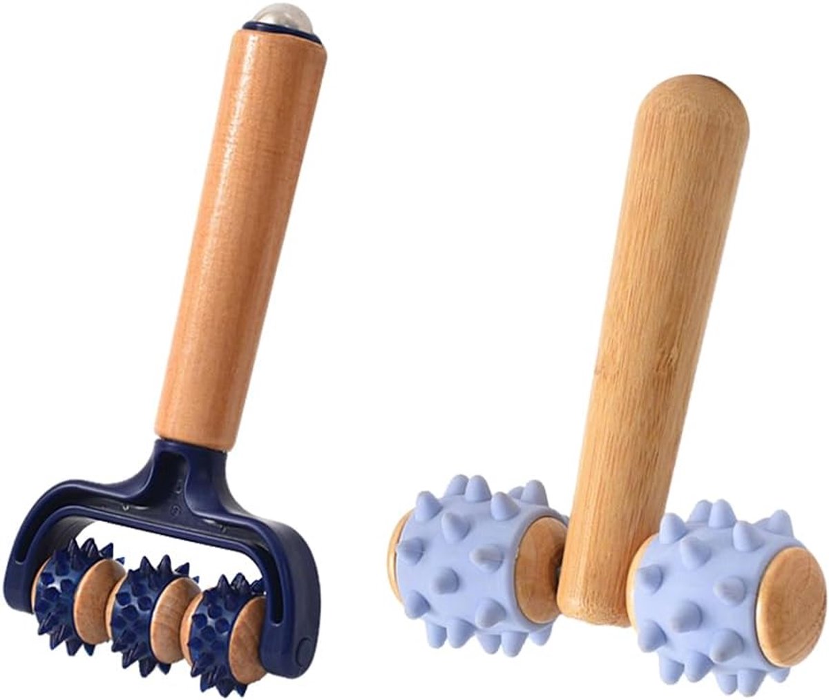 Massageroller met handvat - 2 stuks egelbal massageballen - duurzaam materiaal - ideaal voor spierpijn - ShopVlot