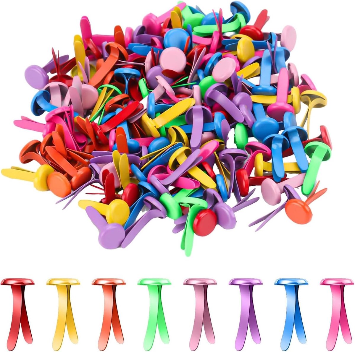 Parijse clips 200 stuks - meerkleurig pastel - ronde mini-clips van metaal - ideaal voor kaarten maken - ShopVlot