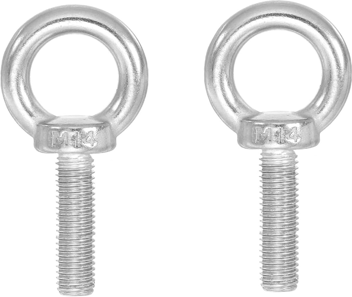Ring oogschroeven 2pcs M14 x 50mm - Roestvrij staal 304 - Duurzaam en corrosiebestendig - ShopVlot