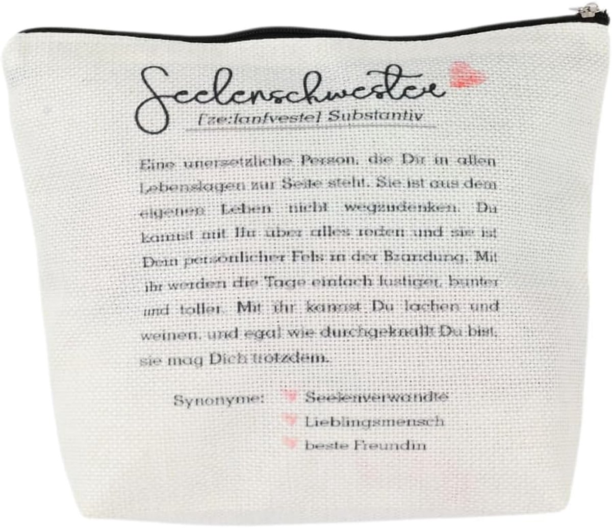 Linnen make-uptas 18 x 22 cm - kleine toilettas - duurzaam materiaal - perfect voor dagelijks gebruik - ShopVlot