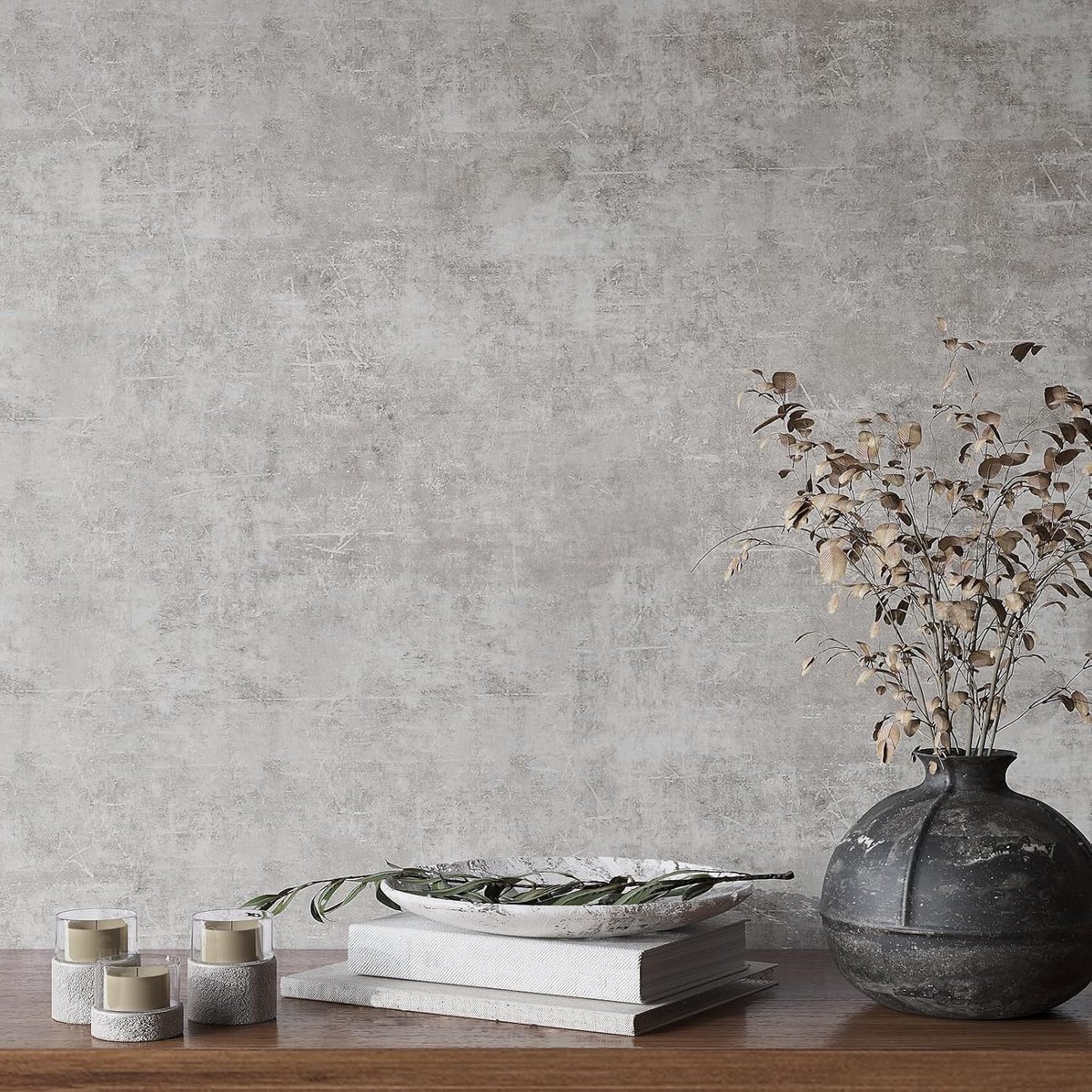 Behang grijs betonlook 40cmx200cm - zelfklevend vinyl - waterdicht en olie-resistent - ShopVlot