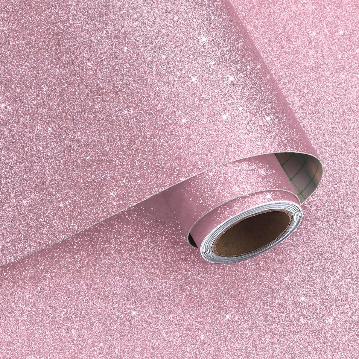 Glitterbehang roze 40cmx800cm - zelfklevend vinyl - elegante glinsterende uitstraling - perfect voor meisjeskamers - ShopVlot