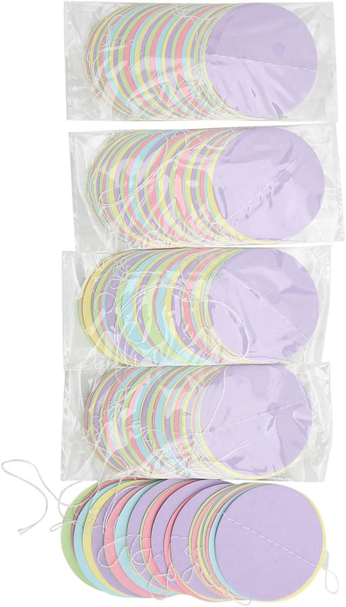 Decoratieve cirkelvormige vlaggen - pastelkleurige stippen - voor feestdecoratie, babykamer - ShopVlot