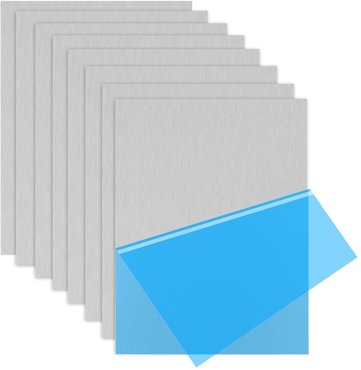 Aluminium plaat 30 x 15 cm - 0,5 mm dik - 8 stuks - ideaal voor modelbouw en DIY - ShopVlot