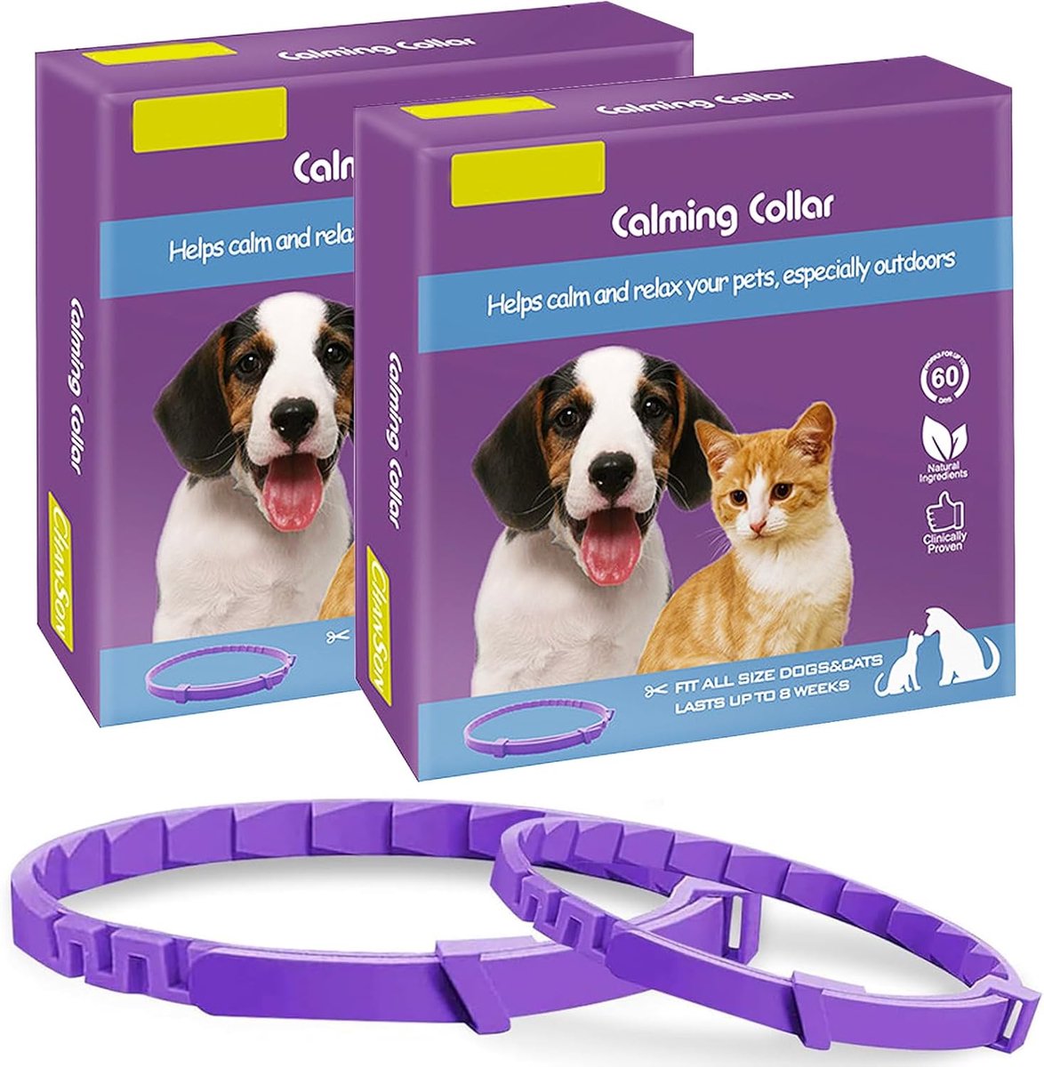 Kalmerende halsband voor honden - verstelbaar - 60 dagen effect - verlicht stress en prikkelbaarheid - ShopVlot