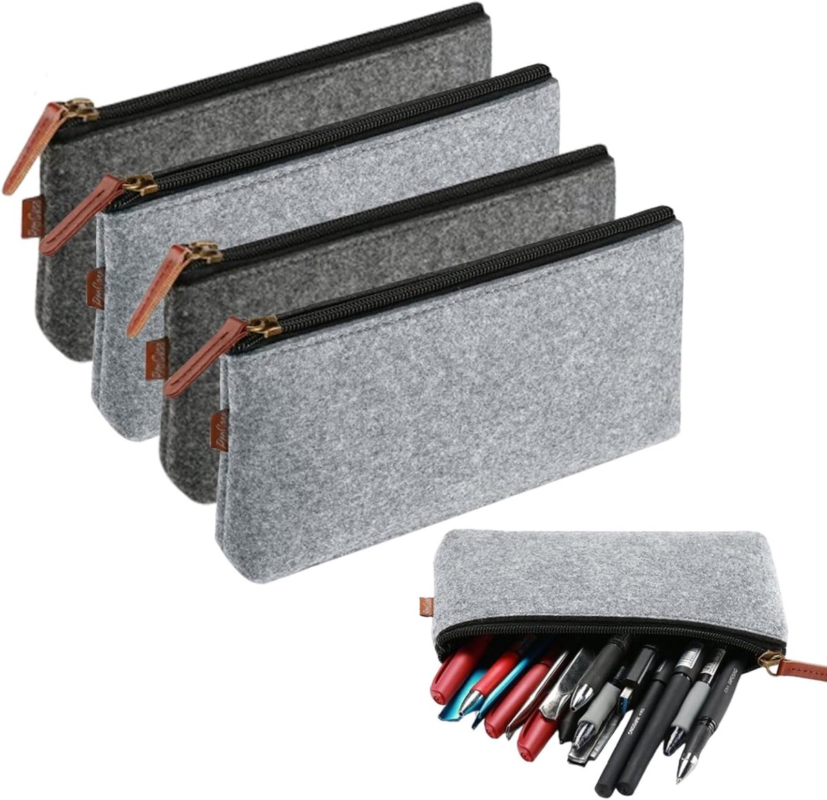 Vilt Pennenetui 21 x 11 cm - Multifunctionele Vilt Opbergzak - Bescherming voor Pennen en Cosmetica - ShopVlot