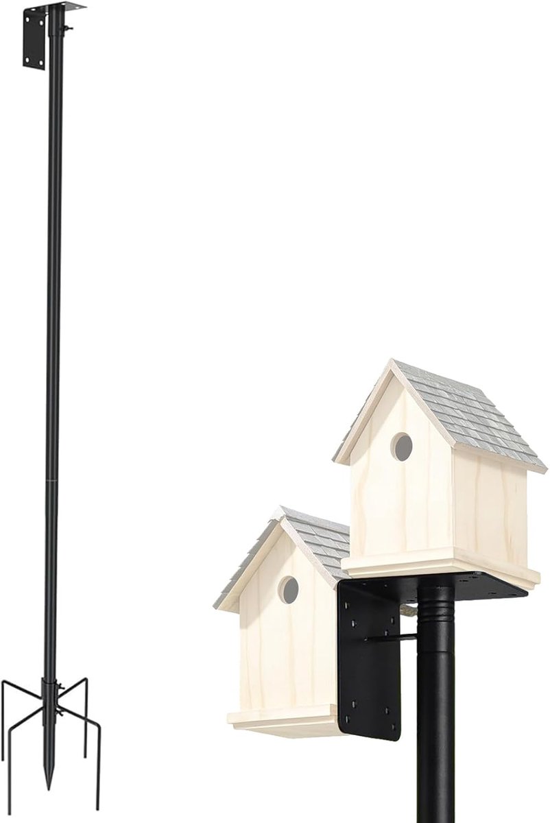 Vogelhuis standaard 76 inch - metalen verstelbaar - universele montage - ideaal voor tuin en balkon - ShopVlot