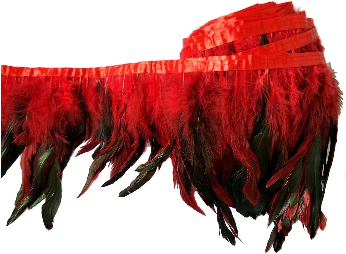 Kleedje met veren 184 cm - Natuurlijke hanenveren - Decoratieve sjaal - Perfect voor Halloween - ShopVlot