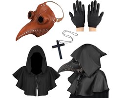 Lifreer Plague Doctor Mask Steampunk Bird Mask Halloween Costume for Men Plague Doctor Costume Adult - ShopVlot