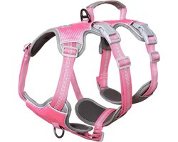 Huntboo Escape Proof Harness, No Slip Dog Harness Escape Resistant, Reflective Harness with Handle Breathable - ShopVlot