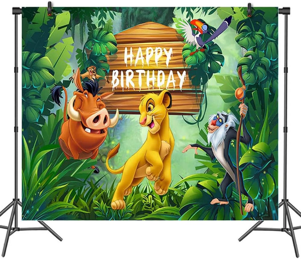 YGCHEN Lion King Photo Wallpaper, Jungle Photo Background, Birthday Banner, Lion Background, Cartoon Background, Photo - ShopVlot