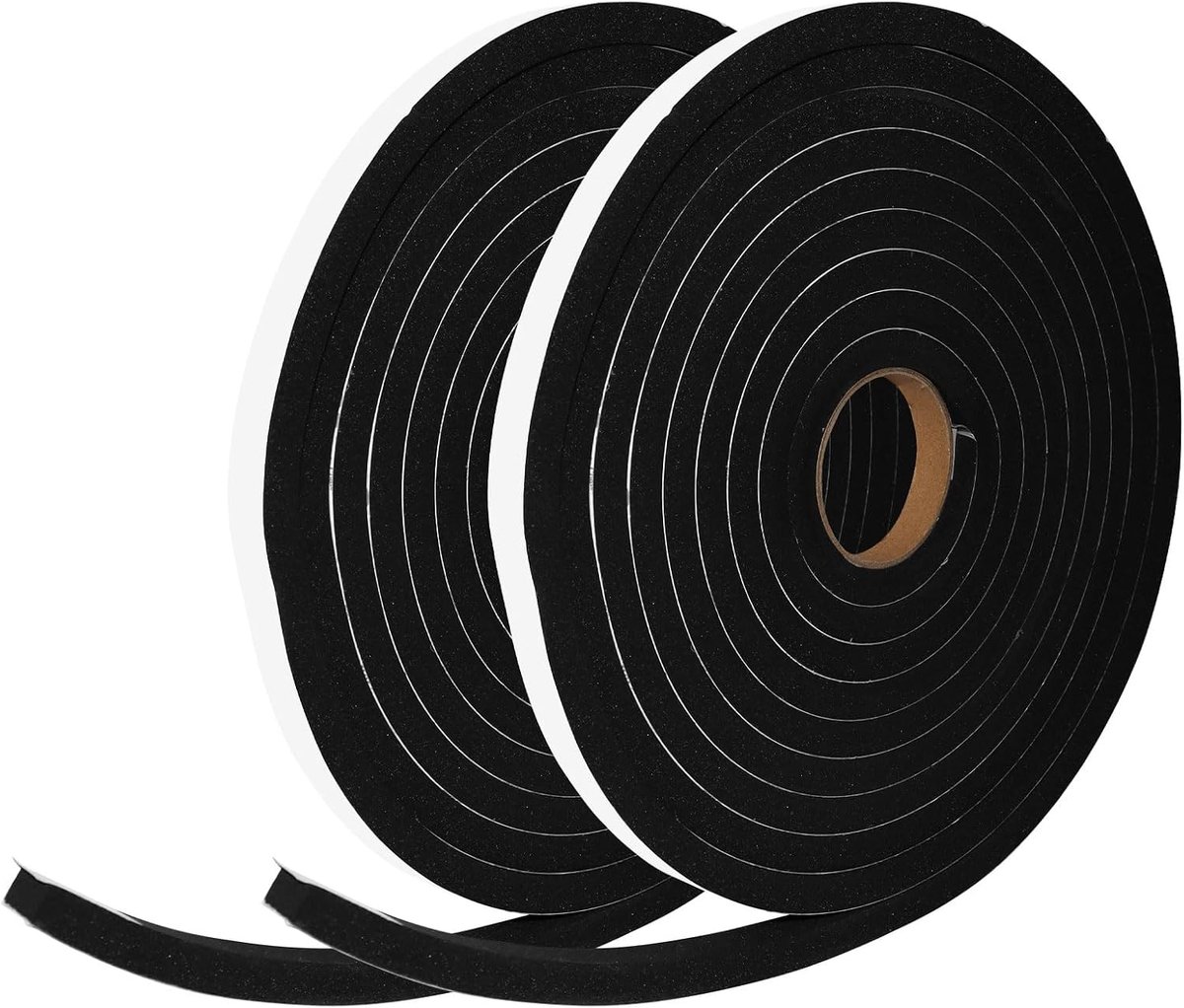 2 rollen zelfklevende weerstriptape, 6 mm breedte x 3 mm dikte x 5 m lengte, gesloten cel neopreen rubberen - ShopVlot