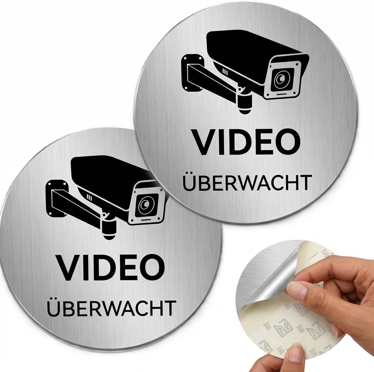 QLK Camerapaneel, 2 Stuks Privéterrein, Beveiligingsalarm, Binnen/Buiten, Aluminium, Met Sticker (Video Bewaking) - ShopVlot