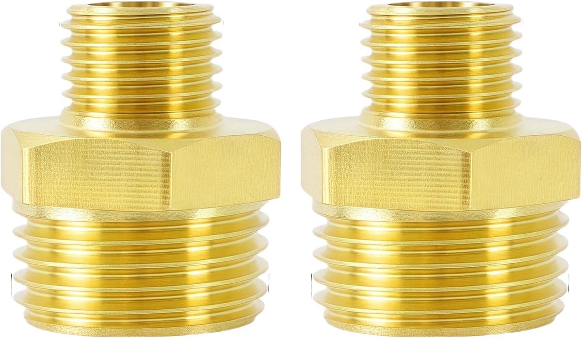 2 pieces gas hose connectors, double nipple, gas hose, quick coupling, brass, available in various sizes - ShopVlot