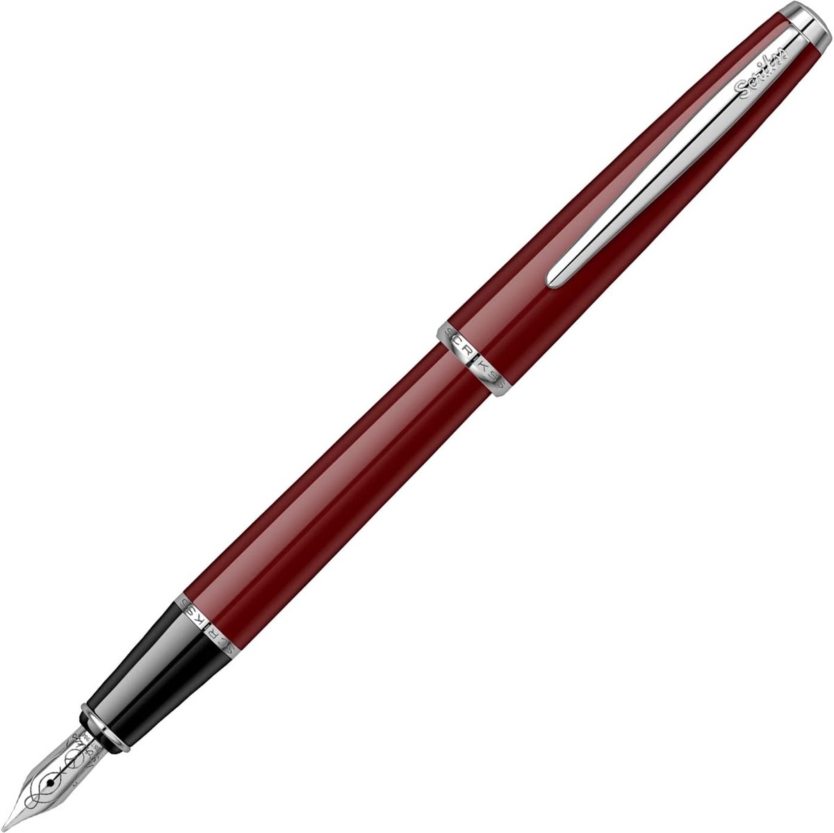 Scrikss Vintage 33 fountain pen iridium point - Bordeaux - Plexiglass housing with curved coated metal details - ShopVlot