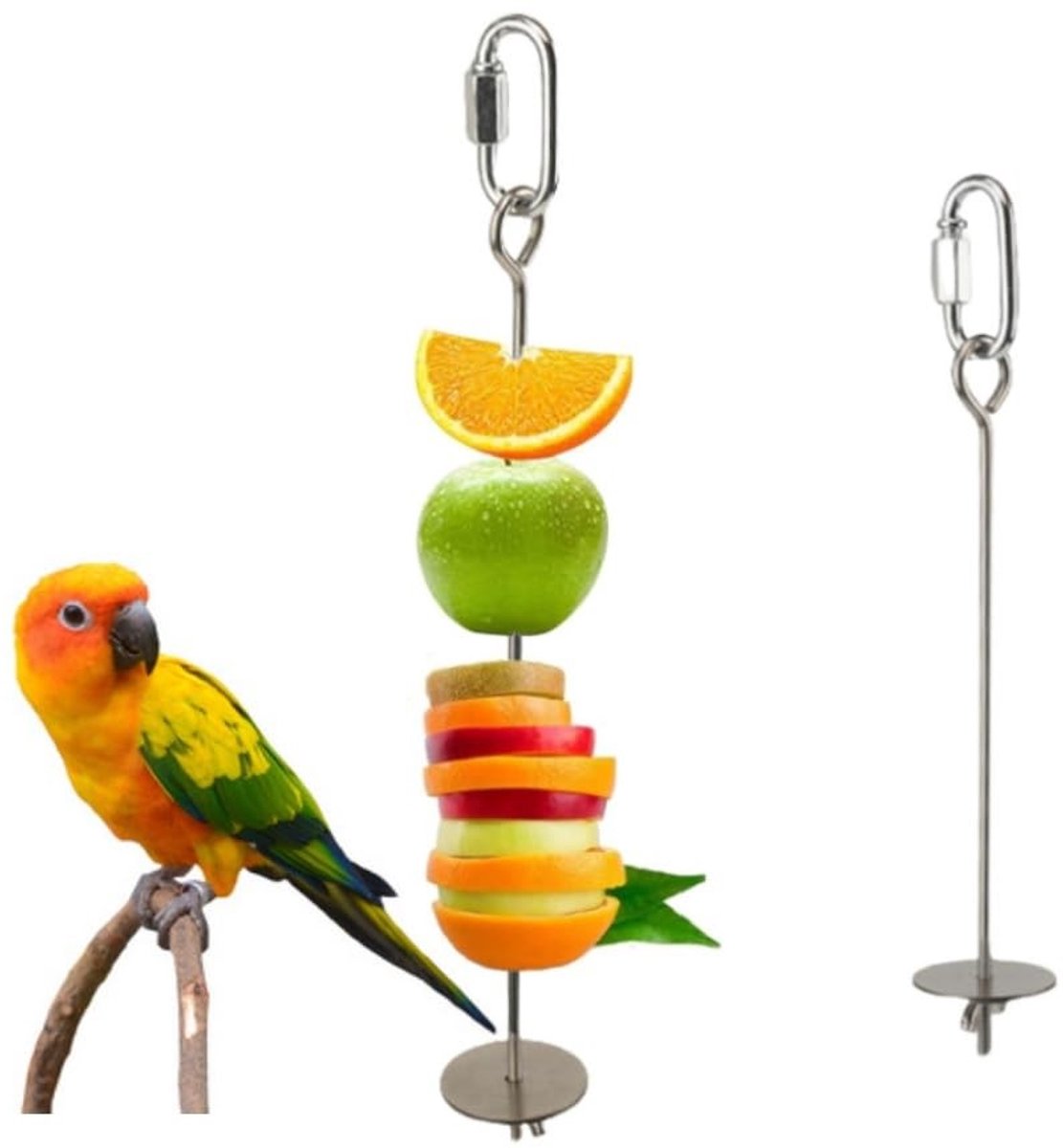 Solidchoice 2 stuks roestvrijstalen vogelhouders voor groenten en fruit