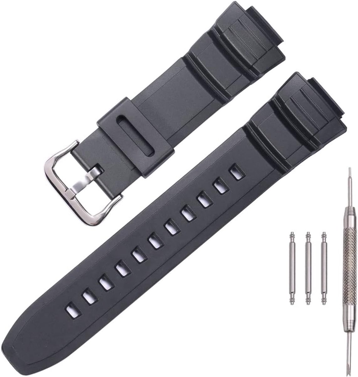 Mens Sport Resin Strap Replacement for Caiso MCw100h-4AV MCW100h MCW-110H HDD-S100 W-S220 Watch Band - ShopVlot