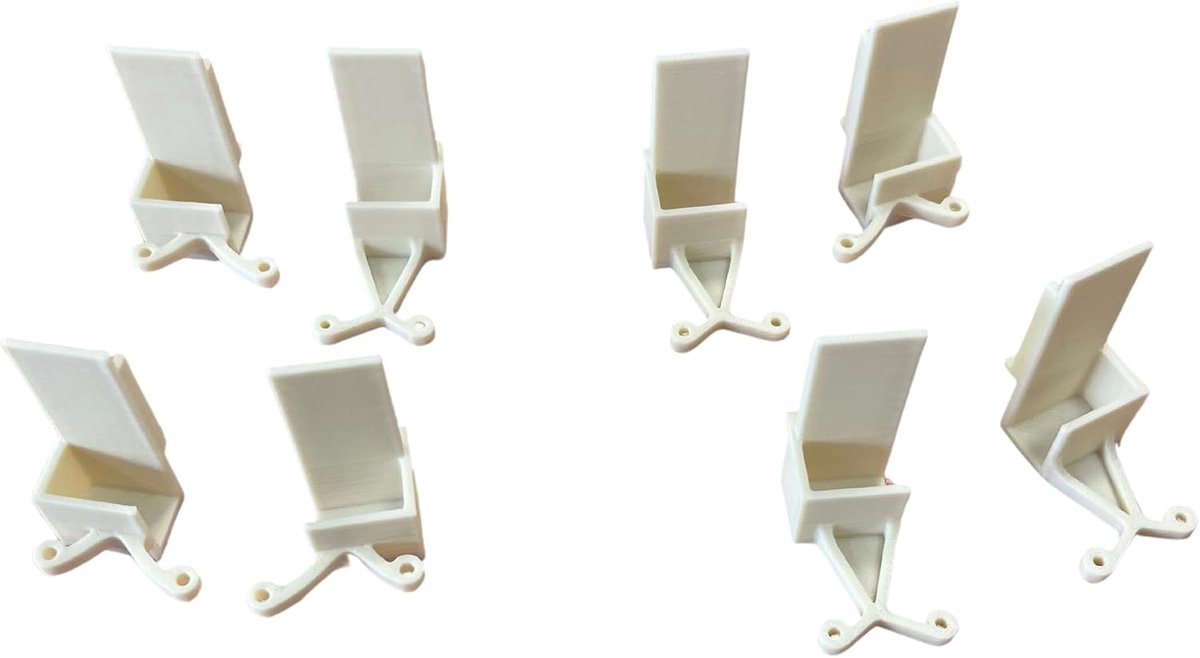 Set van 8 schuifdeurgeleiders voor kastdeuren, vorm/optimaal – gemaakt in Frankrijk – ASA-materiaal – dikte 10 mm – - ShopVlot