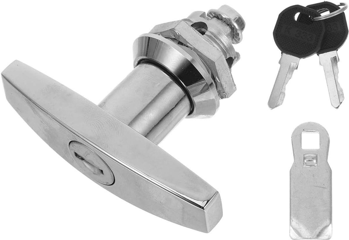 UKCOCO T-Handle Lock with Keys Solid Secure Cabinet Lock High Strength Locking for Drawers and Folders 1 Piece - ShopVlot