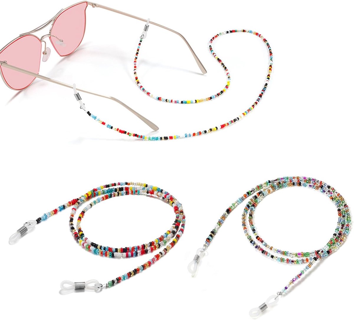 Women's Glasses Chain 2 Pieces Chain for Glasses Cord Sunglasses Chain Glasses Chain for Sunglasses Reading Glasses - ShopVlot