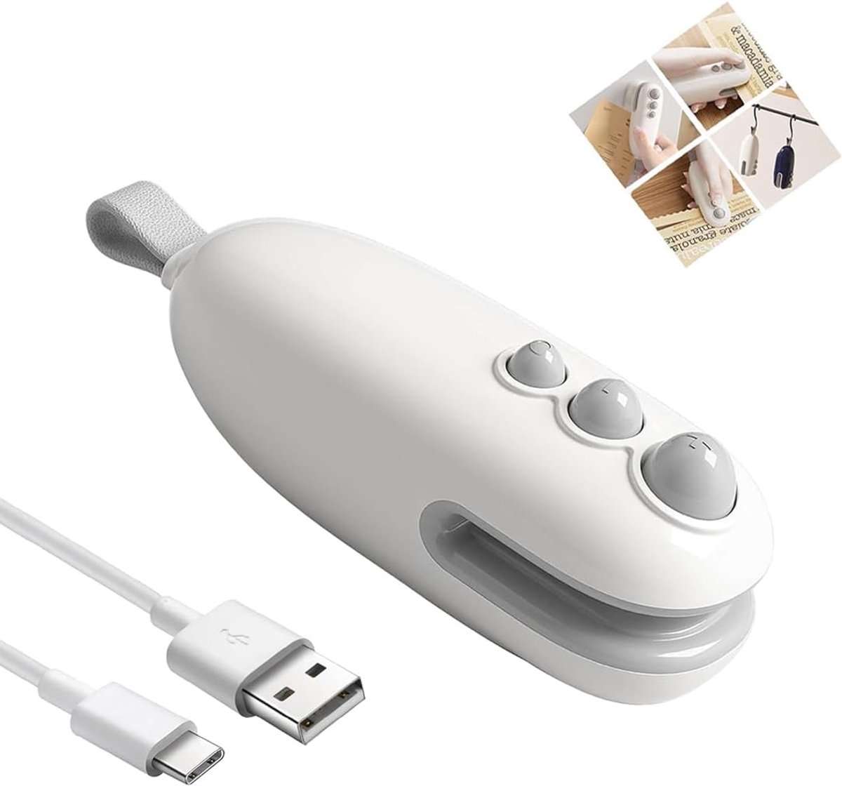 Mini Bag Sealer, 2-in-1 Heat Sealer with Cutter, Rechargeable Bag Sealer, Portable Bag Sealer Heat Seal, for Keep - ShopVlot