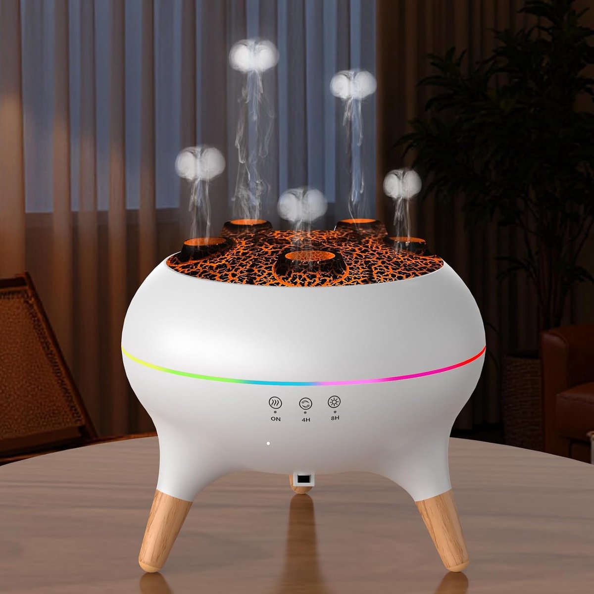 Essential Oil Diffuser for Bedroom, 250ml Jellyfish Mist Flame Aromatherapy Humidifier, Aroma Diffuser with 8 Colors - ShopVlot