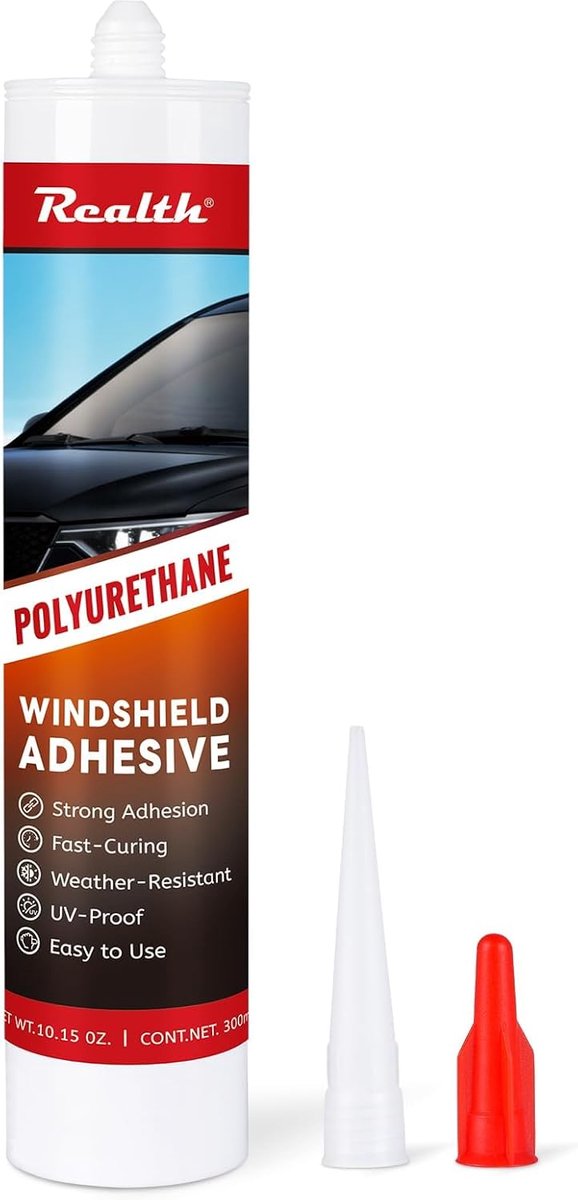 Realth Glass Seal Car - Adhesive for Glass Car Black 300ml - High Tack Sealant Glue - Windscreen - Fast Curing - ShopVlot