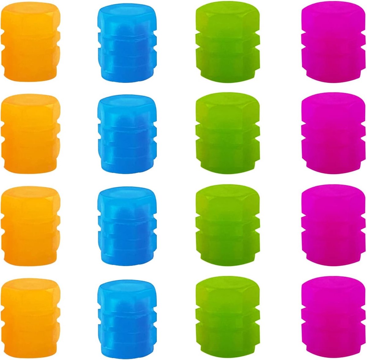Pack of 16 Luminous Valve Caps for Car Motorcycle Bicycle Tyres Valve Caps (4 Colors) - ShopVlot