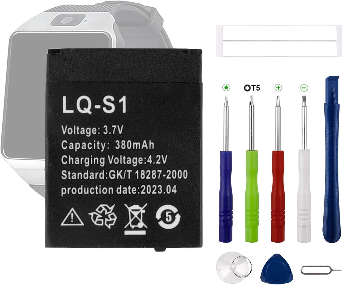 380mAh New LQ-S1 Battery Replacement Compatible With AB-S1 DJ-09 DZ09 GJD HKS-S1 FYM-M9 Watch Battery - ShopVlot